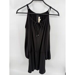 Michael Kors Black Jersey Cold Shoulder Dress Sz L Classic Preppy